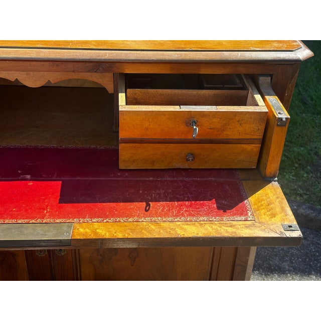 Antique Louis-Philippe Drop-Front Secretaire Desk in Walnut, 1800s For Sale - Image 14 of 18