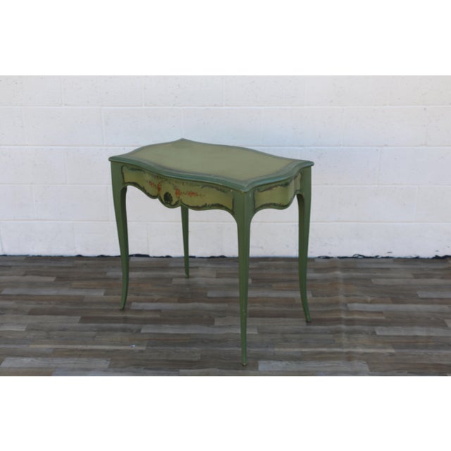 1950s French Provincial Hand-Painted Writing Table / Vanity Desk For Sale - Image 17 of 18