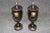 These elegant Neoclassical style metal and brass covered urns are a striking expression of timeless European design,...