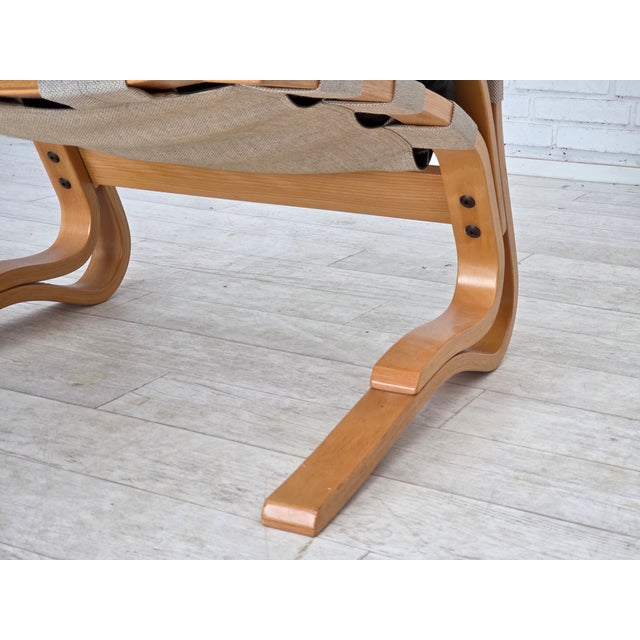 Black Norwegian Model Kengu Armchair in Leather and Bentwood from Rybo Rykken & Co, 1970s For Sale - Image 8 of 18