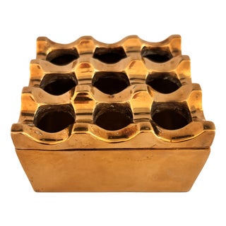 Vintage Ultima Ashtray in Brass by Holger Bäckström and Bo Ljungberg, 1970s For Sale