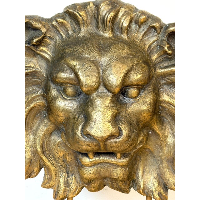 Large Finely Cast Bronze Lion Mask, Museum Mounted 20th Century For Sale - Image 9 of 15