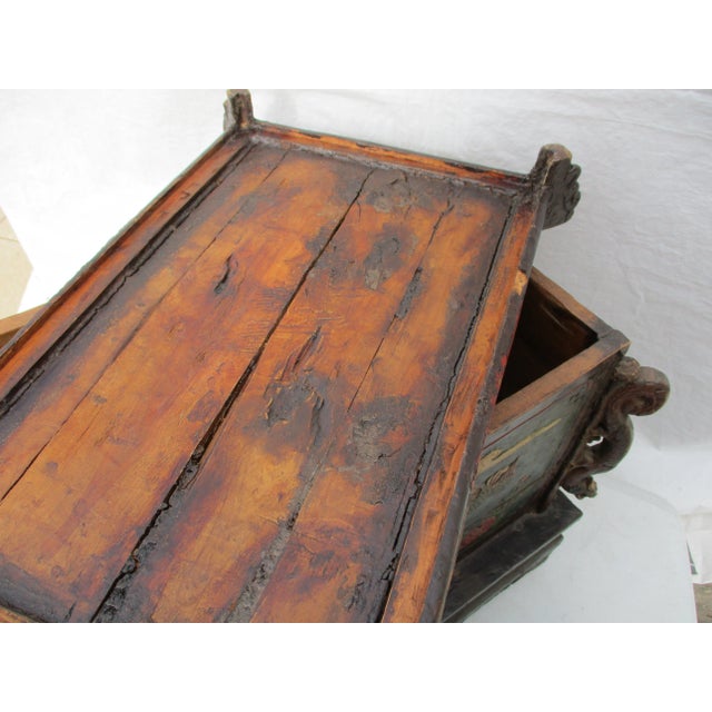 Wood Chinese Provincial Lidded Trunk Hand Made Antique For Sale - Image 7 of 11