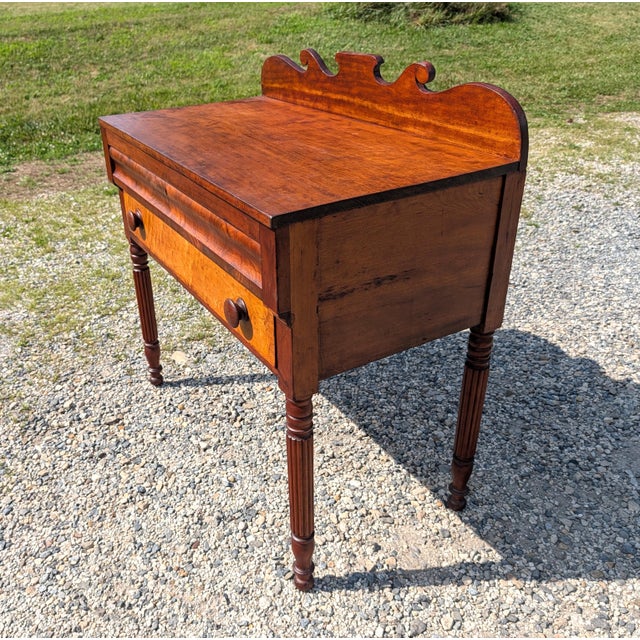 Antique Cherry Dressing Table With 2 Drawers 1860s For Sale - Image 4 of 18
