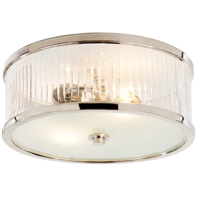 Randolph Large Flush Mount in Polished Nickel Designer: Alexa Hampton Mounting: Flush Shade Detail: Frosted Glass Socket:...