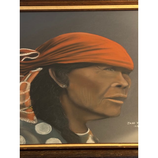 Drawing/Sketching Materials Vintage Extra Large Native Woman Portrait, "Rosita", Signed and Dated For Sale - Image 7 of 14