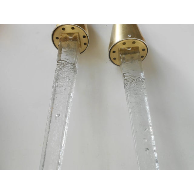 Mid-Century Modern Scandinavian Modern Glass & Brass Icicle Pendant Lamps from Atelje Engberg, Set of 2 For Sale - Image 3 of 7