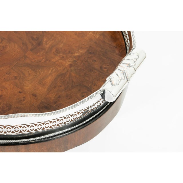 Wood Mid-20th Century Plated High Gallery / Wood Interior Tray Table For Sale - Image 7 of 11