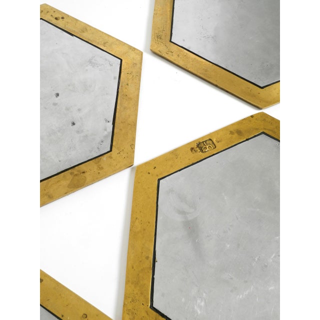 Brutalist Aluminum and Brass Coasters by David Marshall, 1970s, Set of 5 For Sale - Image 16 of 18