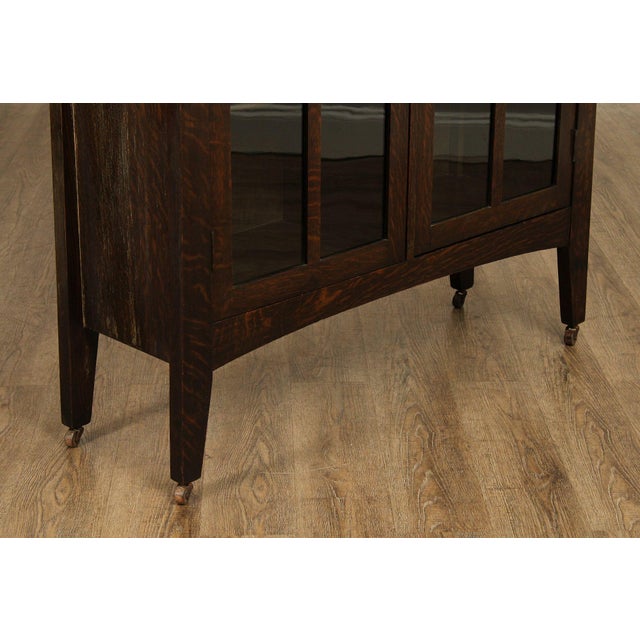 Limbert Antique Mission Oak Arts & Crafts Glass Door Bookcase For Sale - Image 9 of 18