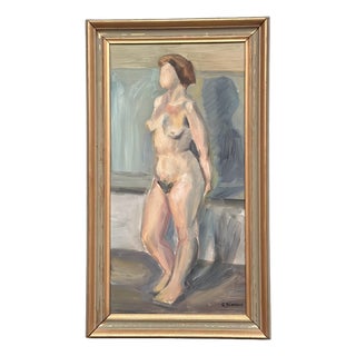Gunnar Jonsson, Nude Woman, 1960s, Oil on Panel For Sale