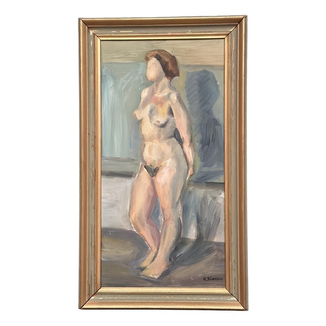 Gunnar Jonsson, Nude Woman, 1960s, Oil on Panel For Sale