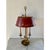 Mid 20th Century French Provincial Louis XVI Brass Three-Arm Bouillotte Lamp With Red Tole Shade For Sale - Image 4 of 11