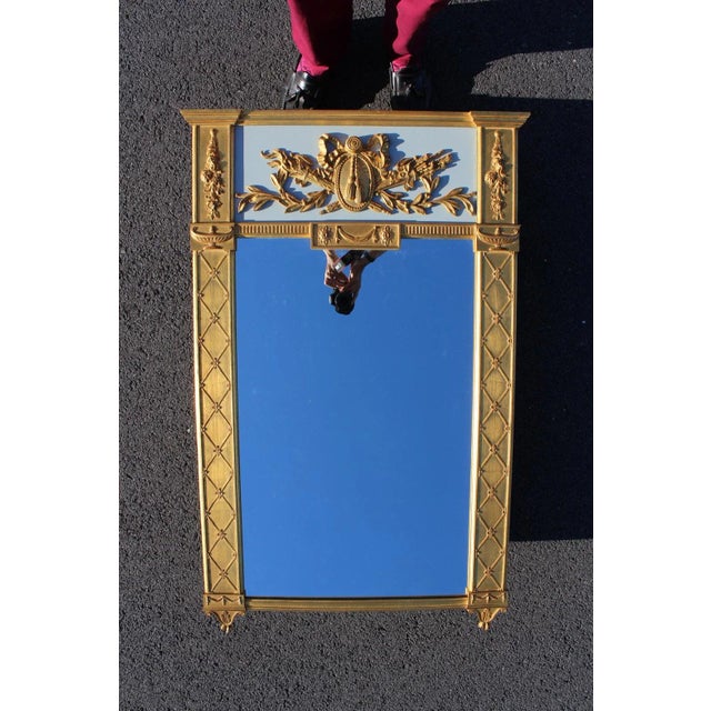 Carvers' Guild Hepplewhite Trumeau Antique Gold Mirror For Sale - Image 15 of 18