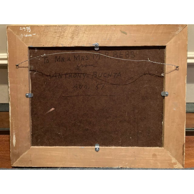 Anthony Buchta Mid-Century Landscape Painting, Framed For Sale - Image 11 of 12