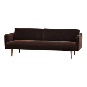 1950s Mid Century Modern 81.5” Brown Mohair Sofa