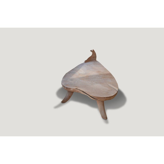 2010s Andrianna Shamaris Hand-Carved Teak Wood Bench or Coffee Table For Sale - Image 5 of 5