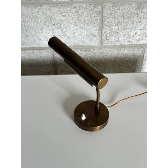 Brass 1940s Swedish Modern Brass Desk or Banker/ Table Lamp by Asea For Sale - Image 8 of 12