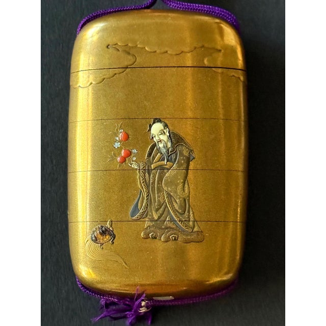 Japanese Fine Japanese Inro with Maki-e and Inlay by Shokasai and Shibayama For Sale - Image 3 of 14