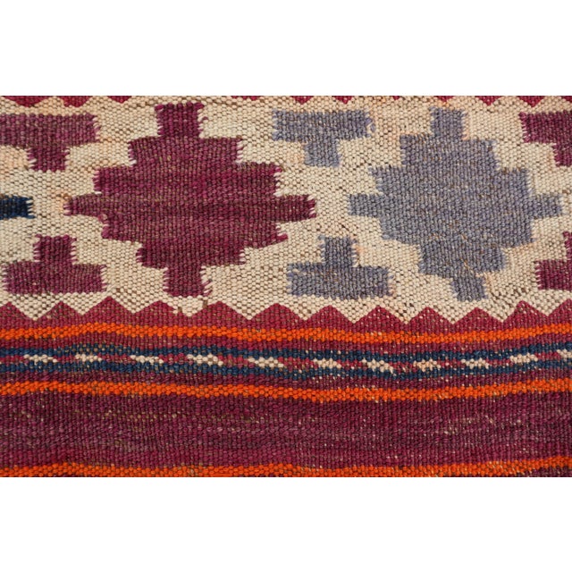 Tribal Hand Woven Tribal Maldari Runner Kilim For Sale - Image 3 of 7