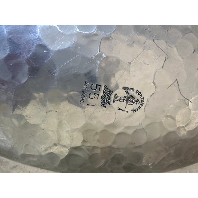 Traditional Vintage Stamped Silver Hammered Tray Elegant Coffee Table Placement or Serving Makers Mark For Sale - Image 3 of 7