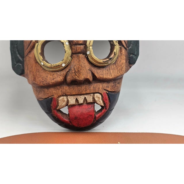 Vintage Indonesian Wooden Mask Sculpture, 1970s For Sale - Image 4 of 8