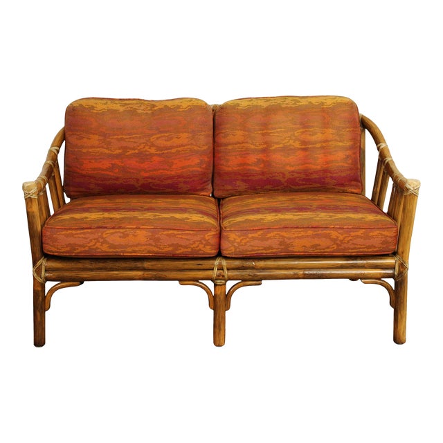 McGuire Vintage Bamboo Loveseat For Sale