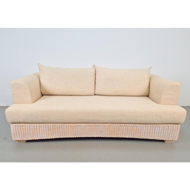 Modern Outdoor Wicker Linen Sofa by DFN SRL for Dolcefarniente Leda, Italy For Sale - Image 16 of 16