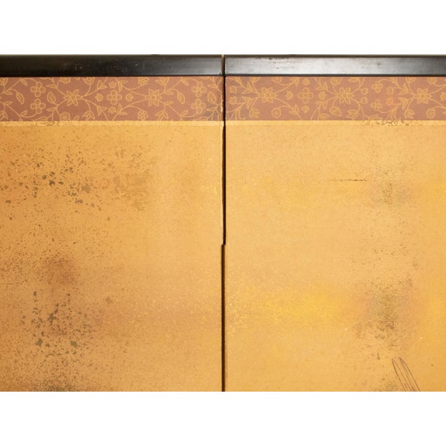 After "Dancing Cranes" by Atsushi Fujii, Late Showa Japanese Byobu Screen For Sale - Image 12 of 17
