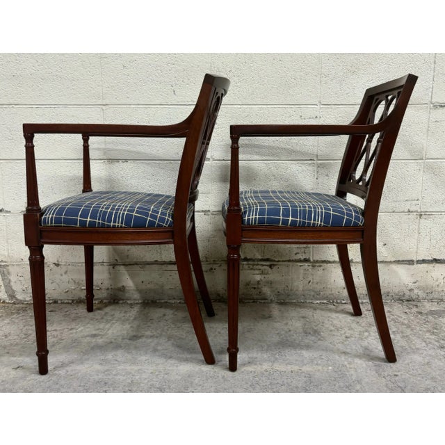 Vintage Regency Style Lady Emily Dining Armchairs - Pair For Sale In Kansas City - Image 6 of 7