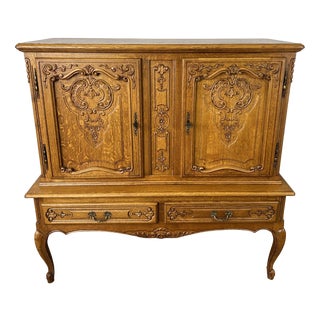 Vintage French Louis XVI Style Oak Buffet For Sale