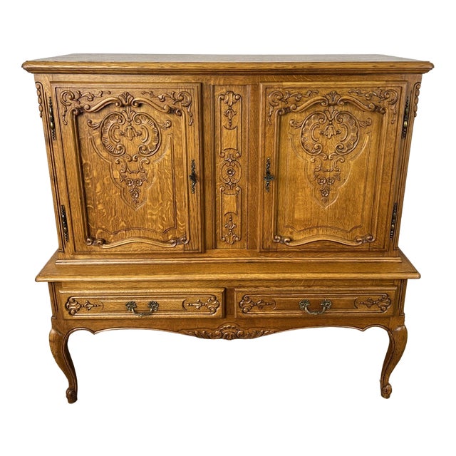 Vintage French Louis XVI Style Oak Buffet For Sale