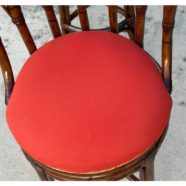Tommy Bahama Island Estate Faux Bamboo Swivel Barstools, Set of Four For Sale - Image 12 of 12