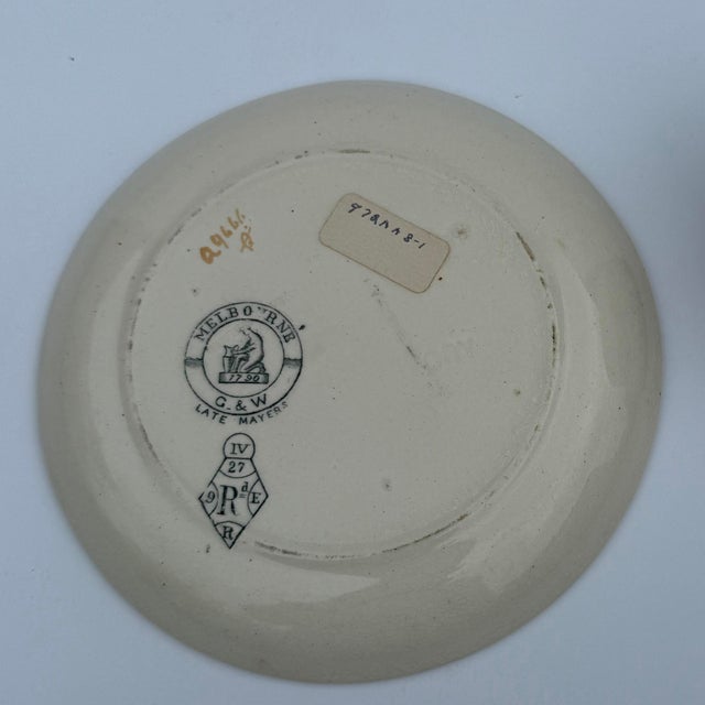 Antique brown transferware trinket dish, part of the "Melbourne" pattern, produced by Gildea & Walker Potteries in...