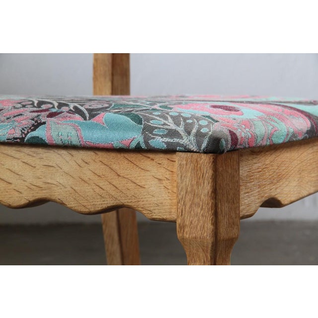 Brown Vintage Danish Highback Razorblade Chairs in Light Oak by Kjærnulf, 1960s, Set of 6 For Sale - Image 8 of 18