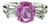1980s Gia 2.37 Ct. Unheated Pink Sapphire and Diamond Ring, 14k White Gold, Size 6.25 For Sale