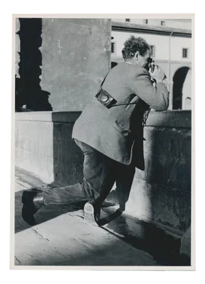 Erich Andres, Venice: Photographer Taking Pictures, Italy, 1950s, Black & White Photograph