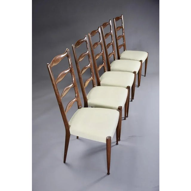 Mid-Century Wooden Dining Chairs by Paolo Buffa, Set of 5 For Sale - Image 13 of 15