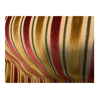 Schumacher Velvet Textile Striped Fabric Approximately Home 9 Yards X 56" Wide For Sale