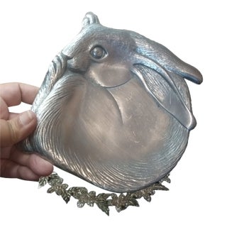 Gorgeous Arthur Court 1988 Pewter Bunny Plate For Sale