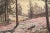 Pink heather blooms amid the rolling hills and rows of pine trees in this watercolor by historic woman artist, Anna Mary...