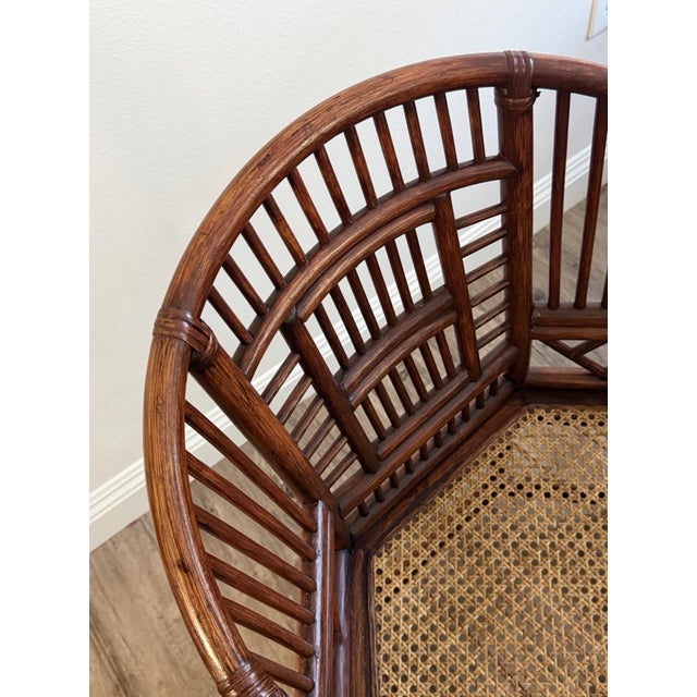 1970s Brighton Pavilion Style Bamboo Rattan Cane Armchair For Sale In Los Angeles - Image 6 of 7