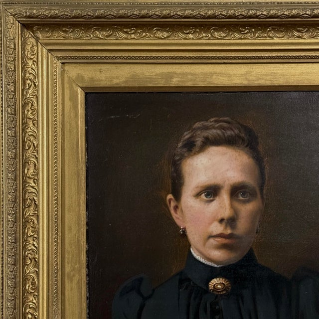 Victorian Antique Victorian British School Portrait of a Woman (Framed) For Sale - Image 3 of 12
