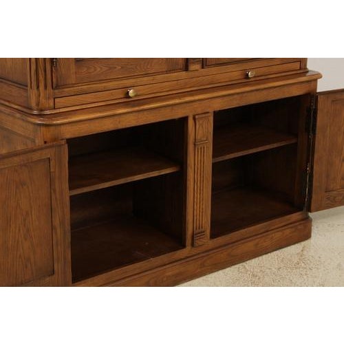 Wood Baker Oak French Country Armoire Bar Cabinet For Sale - Image 7 of 11