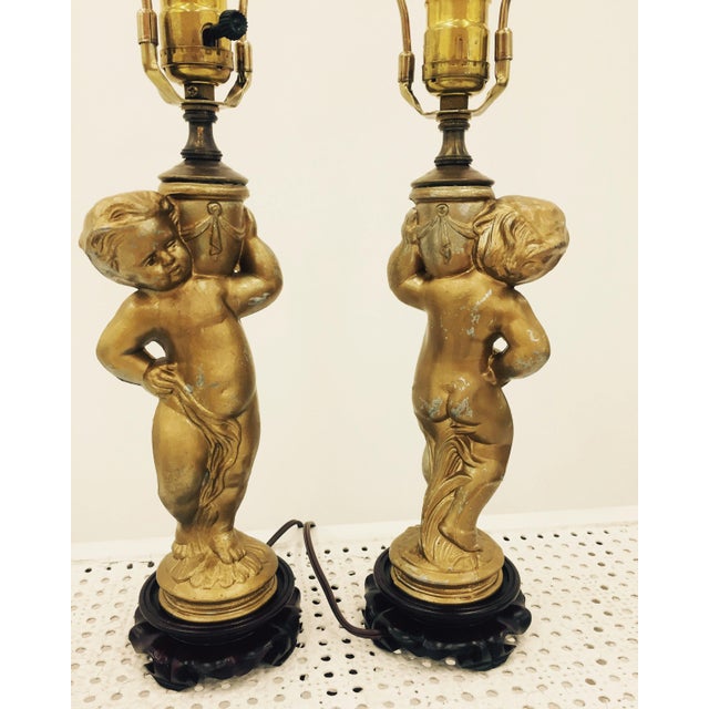 Vintage Cherub Putti Lamps A Pair Chairish