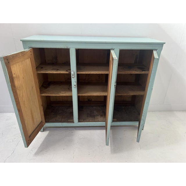 Parisian Kitchen Buffet with Three Doors in Patinated Beechwood For Sale - Image 5 of 11