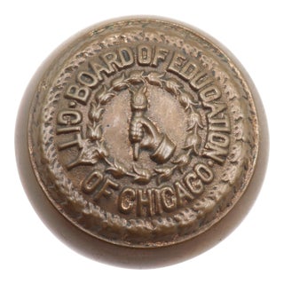 1910s Board of Education City of Chicago Bronze Door Knob For Sale