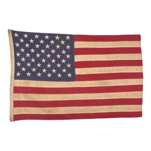 Vintage Cotton American Flag With Sewn Stars