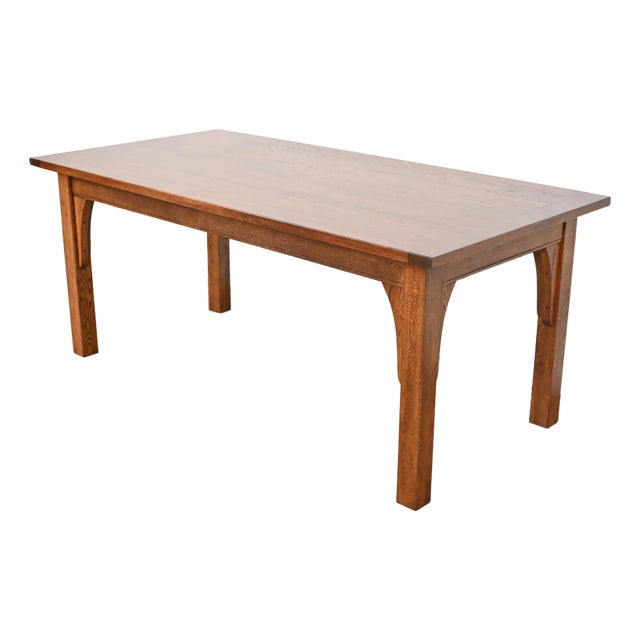 Stickley Style Mission Oak Arts & Crafts Dining Table, Newly Refinished For Sale