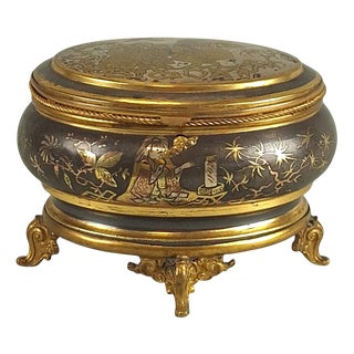 Antique Japanese Gilt Bronze Jewelry Box, 1890s For Sale